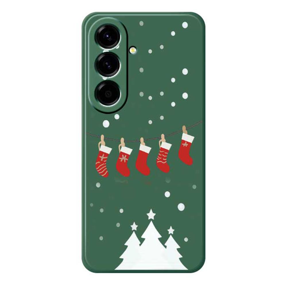 For Samsung Galaxy A56 5G Case Christmas Stockings Pattern Printing Straight Edge TPU Phone Back Cover