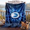 Flannel Blanket Brighton & Hove Albion Football Print Custom Name Text Soft Throw for Sofa Bed