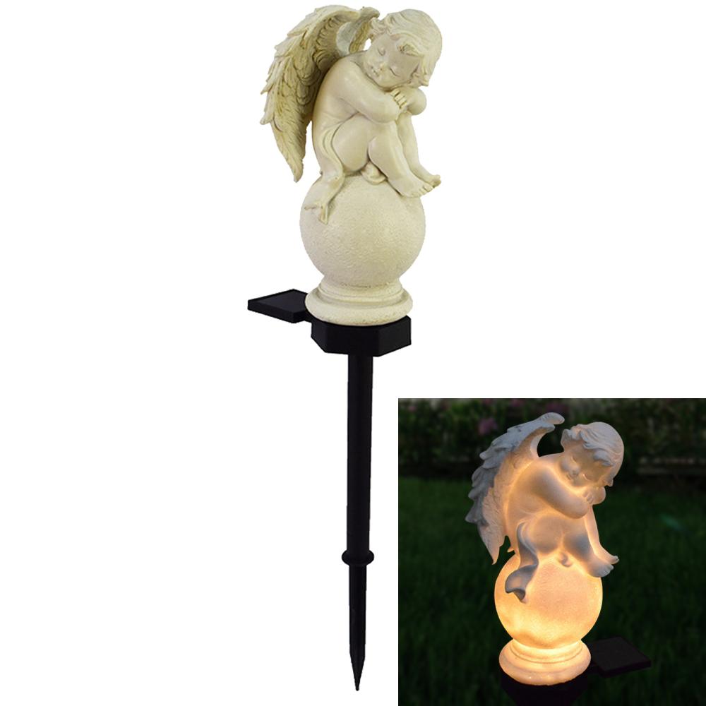 Crafts Yard Landscape Lamp Waterproof Garden Solar Angel Sculpture Wings Angel LED Solar Fairy Light for Garden Balcony Yard