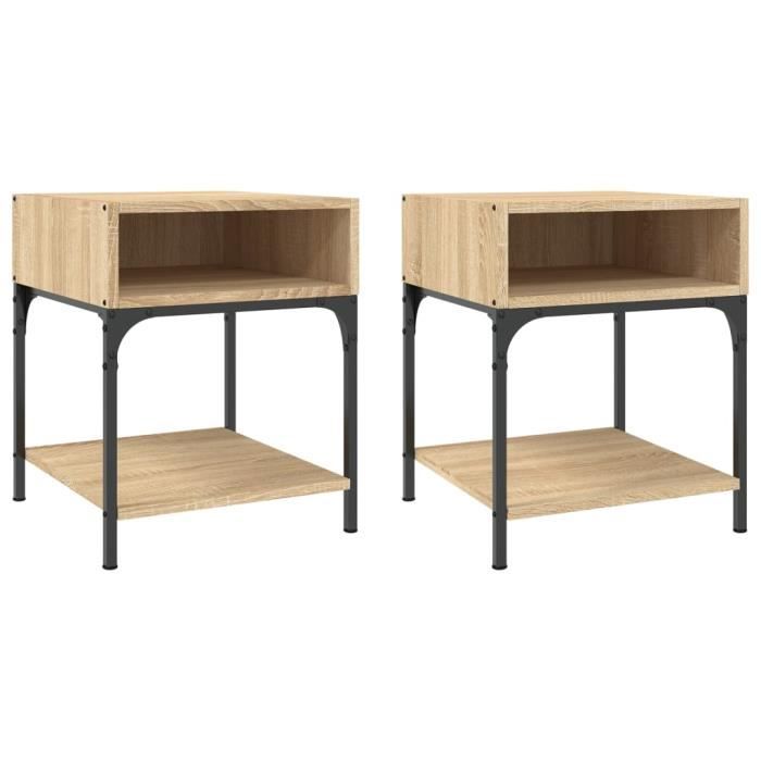 VidaXL Tables de chevet 2 pcs chêne sonoma 40x41x50 cm bois ingénierie 825876