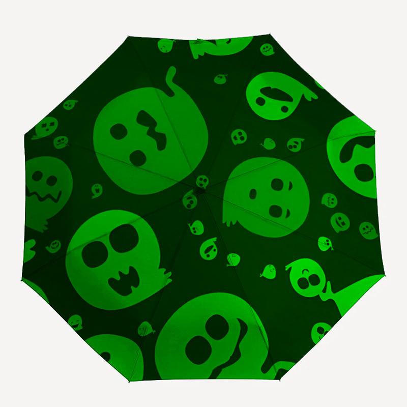 

1pc Ghostly Faces Automatic Open/close, All-Season Portable Folding Umbrella, Travel, Everyday, Formal Events - Compact Luxury Parasol, Outdoor Access