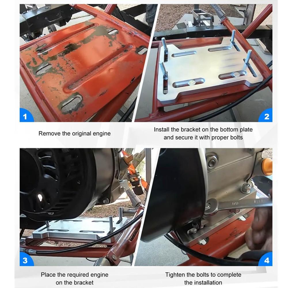 Einstellbare Motorplatten-Adapterhalterung aus Aluminium für Mini-Bikes, Go-Karts, für kleine 4-Takt-Motoren, Predator 212, Coleman 100