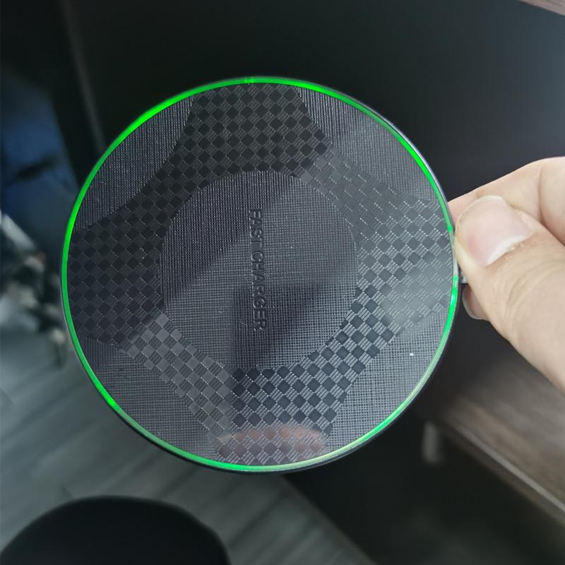 Wireless Charger Pad Stand Desktop Ultra-thin Mobile Phone Fast Charging Dock Station For iPhone 15 14 13 12 11 Samsung Xiaomi