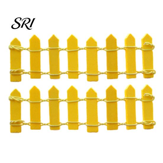 Miniature Garden Fence 2 Pcs Mini Wood Micro Landscape Ornaments 4x1.2 Inch Fairy Small Picket Figurine for Dollhouse Home Plant Pot DIY Crafts Door