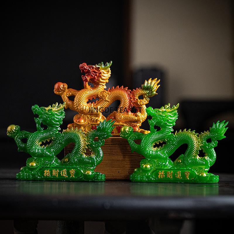 Harz Farbwechsel Teetisch, Haustier Chinesische Maskottchen, Drachenschmuck Teeremonie Zubehör