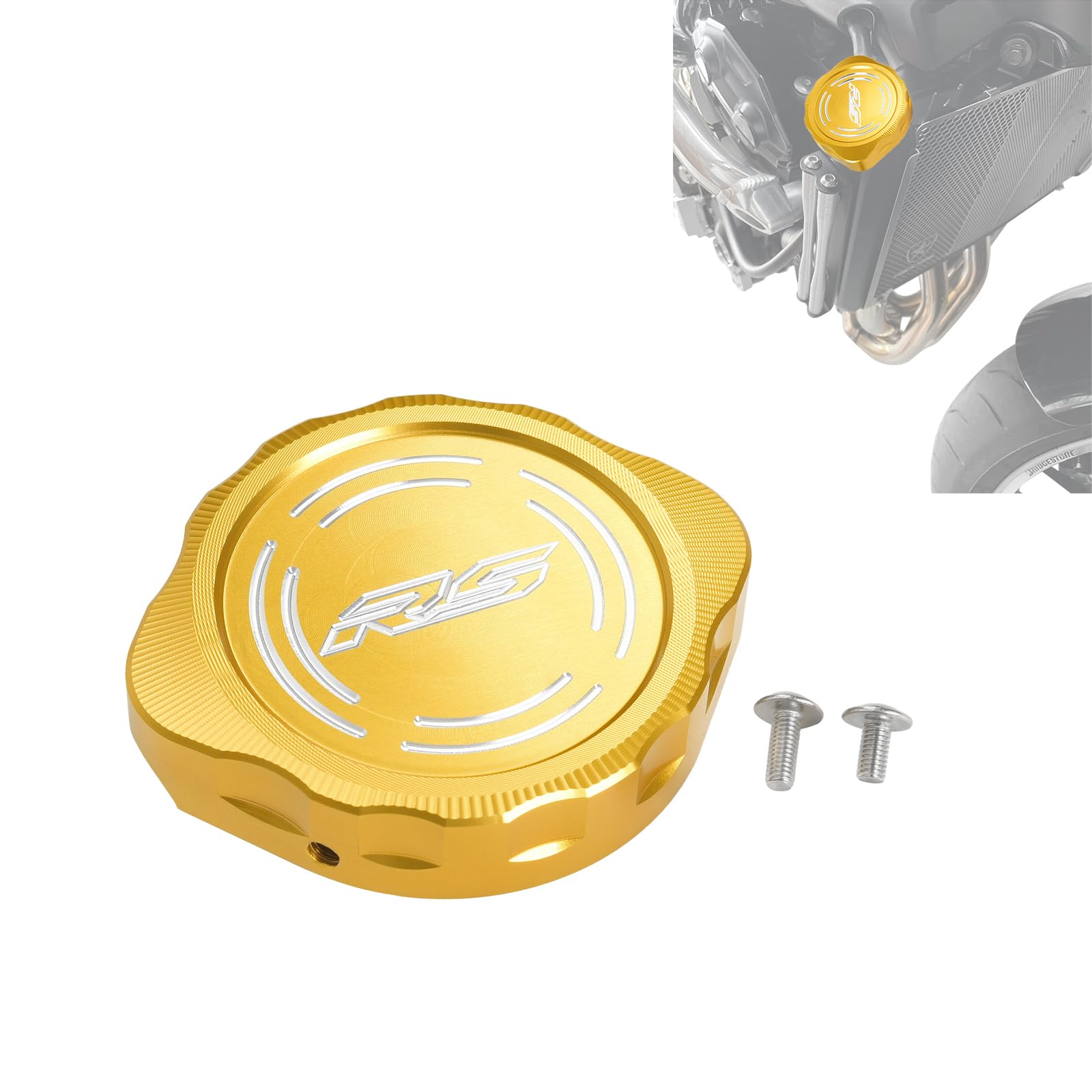 

GFARDMOTO Motorcycle Radiator Cap Cover Aluminum Tank Decorative Cover for Ka&wa&sa&ki Z900RS Z 900 RS Z-900-RS CAFE 2021-2024 (Gold)
