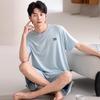 Men's Plus Size Summer Modal Short Sleeve Pajamas Set with Shorts