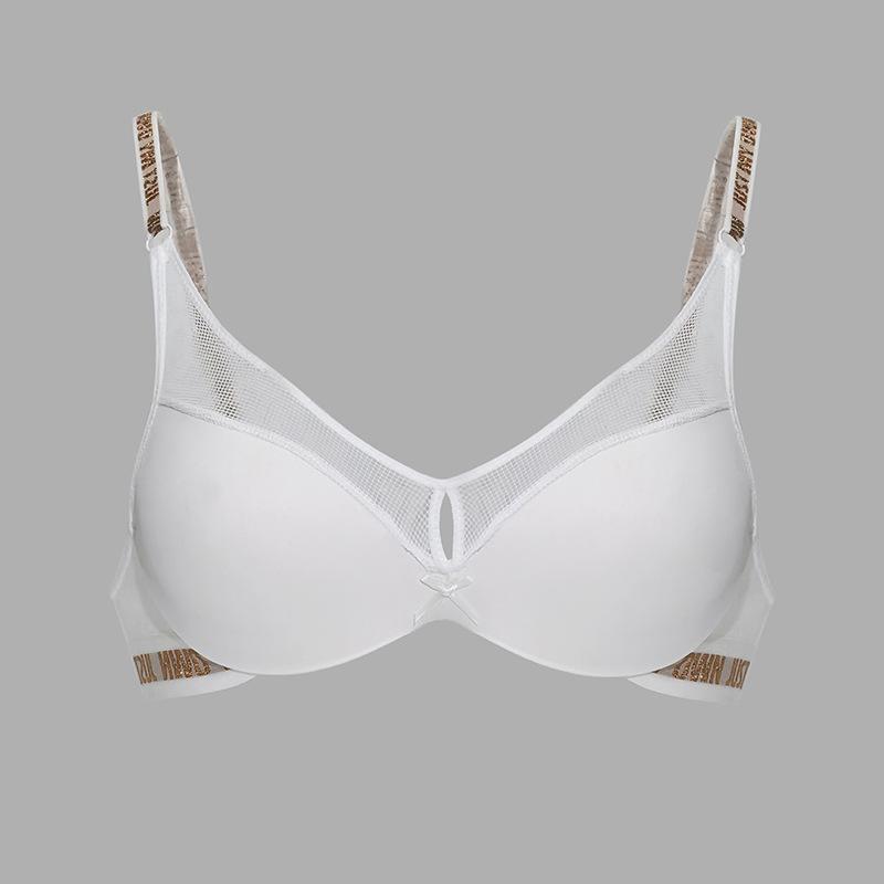 

Сексуальный бюстгальтер пуш-ап с бретелями с надписями и дизайном с открытыми плечами для маленькой груди 40/90B белый