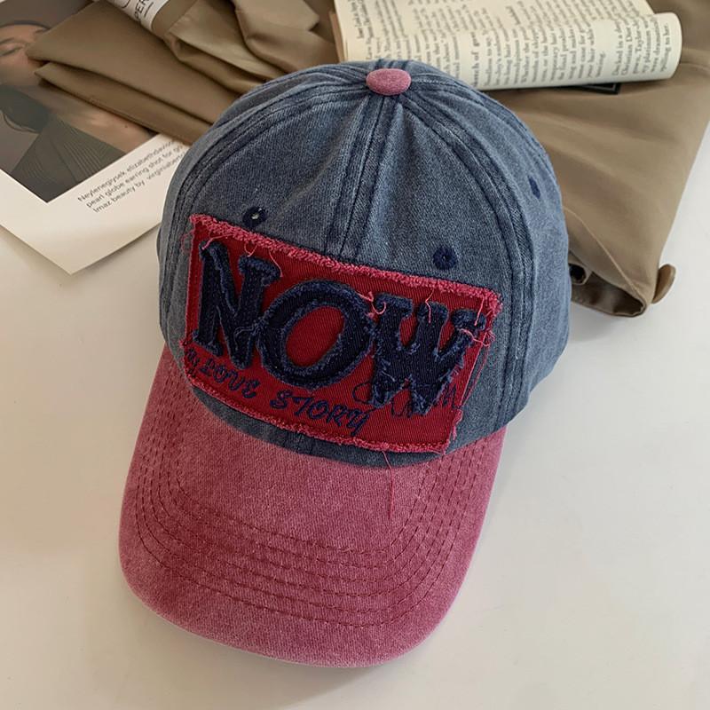 Pattern Now Letter Cowboy Baseball Retro Brimmed Duckbill Cap Outdoor Leisure Hat