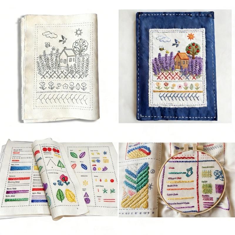 Complete Embroidery Book Sewing Books Set Includes Needle Thread Patterns And Step By Step Instructions