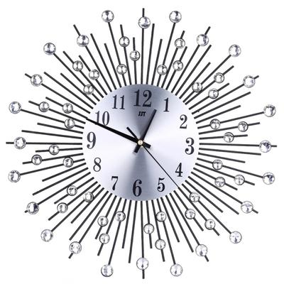 Moda Rhinestone Analog Quartz Zegar ścienny Salon Wystrój sypialni Cisza