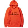 New Women's Casual Hoodie Autumn/winter Heartbeat Print Men's Loose Hoodie Couple Sweatshirt Women's Hoodie Top Streetwear