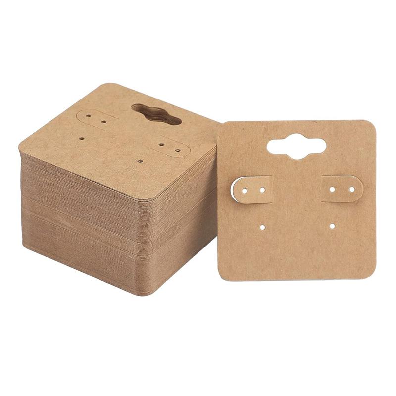 

50pcs 5x5cm Paperboard Stud Earrings Display Holders Earrings Clasps Cards Organizers Hang Tag For Diy Jewelry Packaging Making