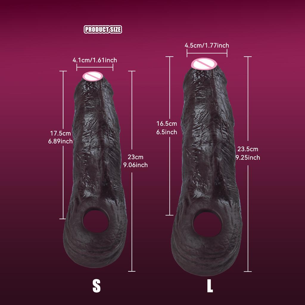 Penis Extender Sex Toys Cock Sleeve Men Adult Sexy Realistic Silicone Delay Ejaculation Enlargement Reusable Condom Training