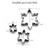 3-piece Snowflake Cookie Mold Food-grade Stainless Steel Baking Tool DIY Personality Cookie Model Cookie Cutters Fondant Cutter