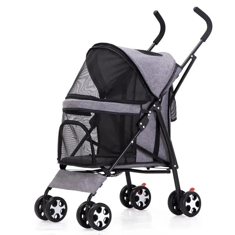 Pet Trolley Foldable Go Out Dog Cart Cat Bag Breathable Pet Scooter