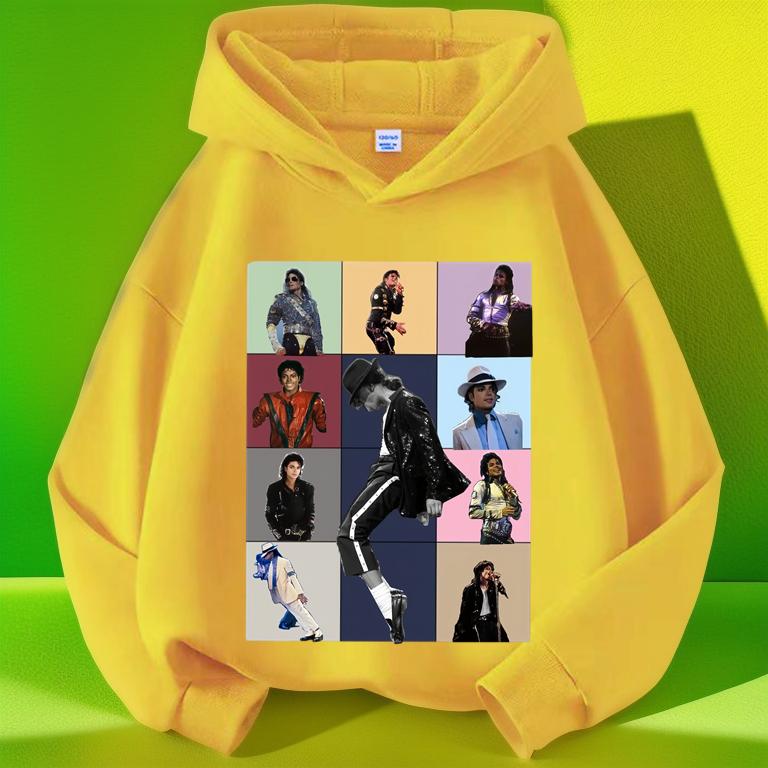 Michajackson Bad Album Print Kids Hoodie, Unisex, Vintage Hip Hop Pullover Hooded Sweatshirt, Casual Streetwear Top