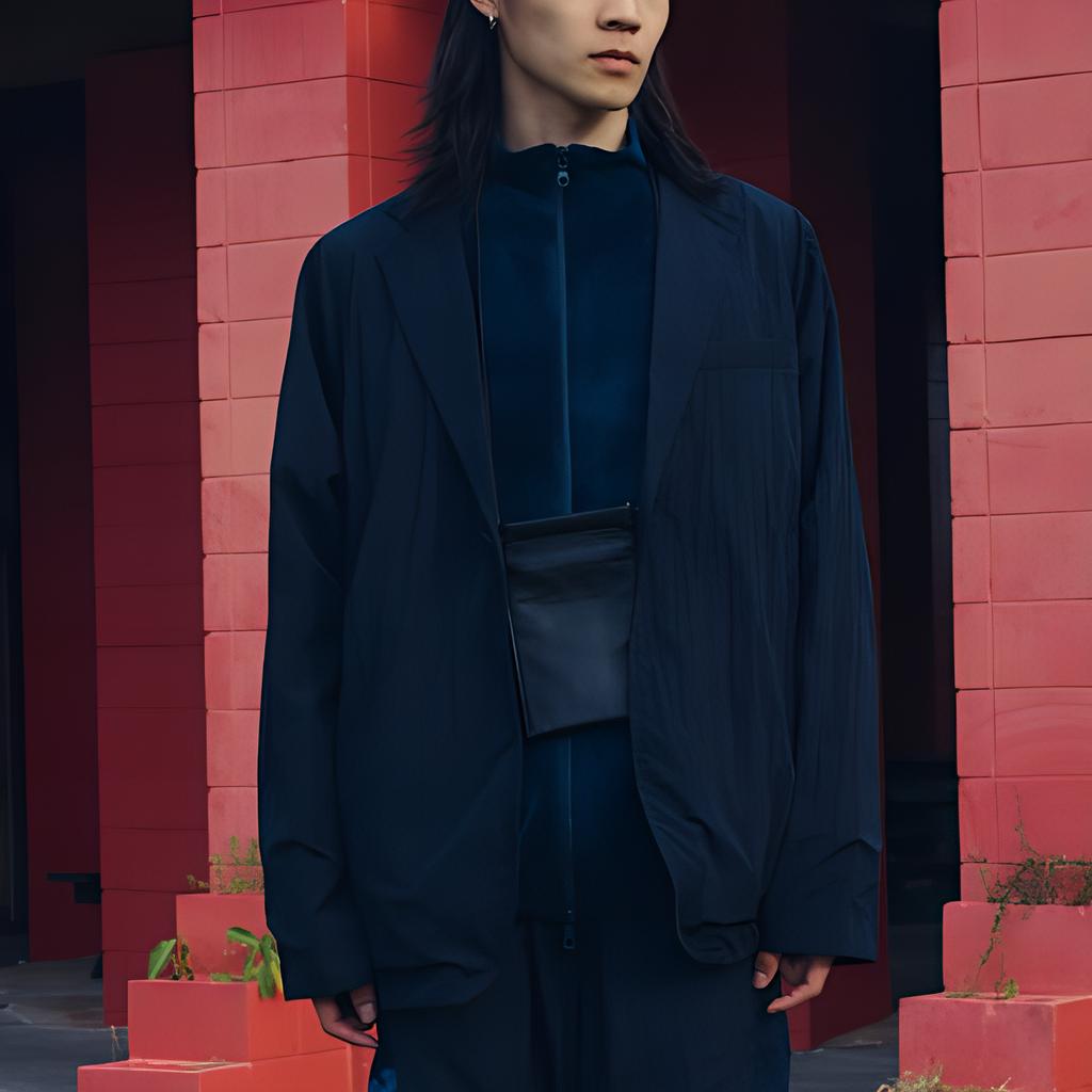 Puma X Blue Blue Japan Collaboration FW23 Indigo Dyed Textured Single-Breasted Fitted Suit Unisex Suits Navy-Blue 623671-16