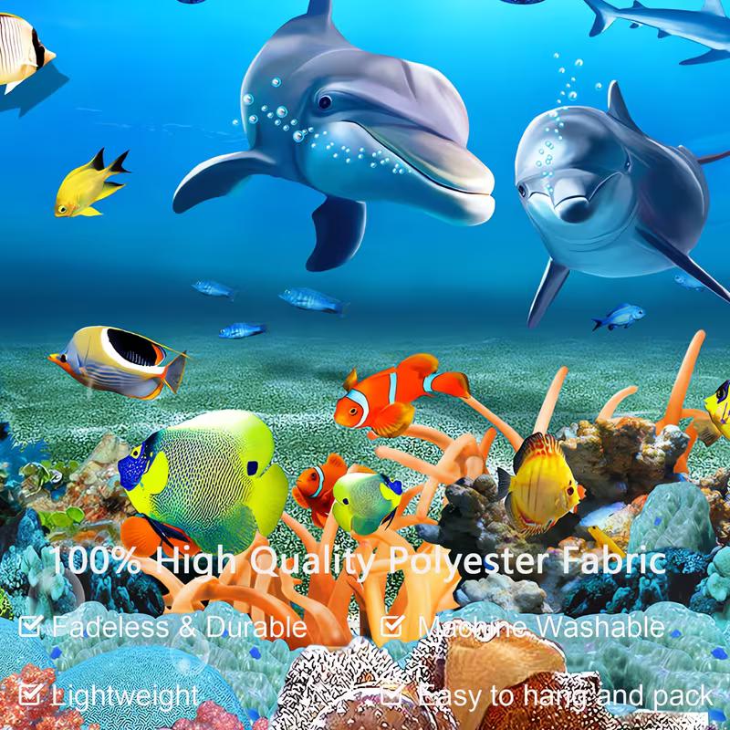 2D Tropical Fish Underwater Tapestry Sea Life Studio Background Cloth