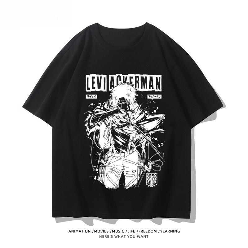 Attack On Titan Animation Derivatives Wings of Liberty Printed Short Sleeve T-shirt Women's Fashion Loose Cotton Unisex Top