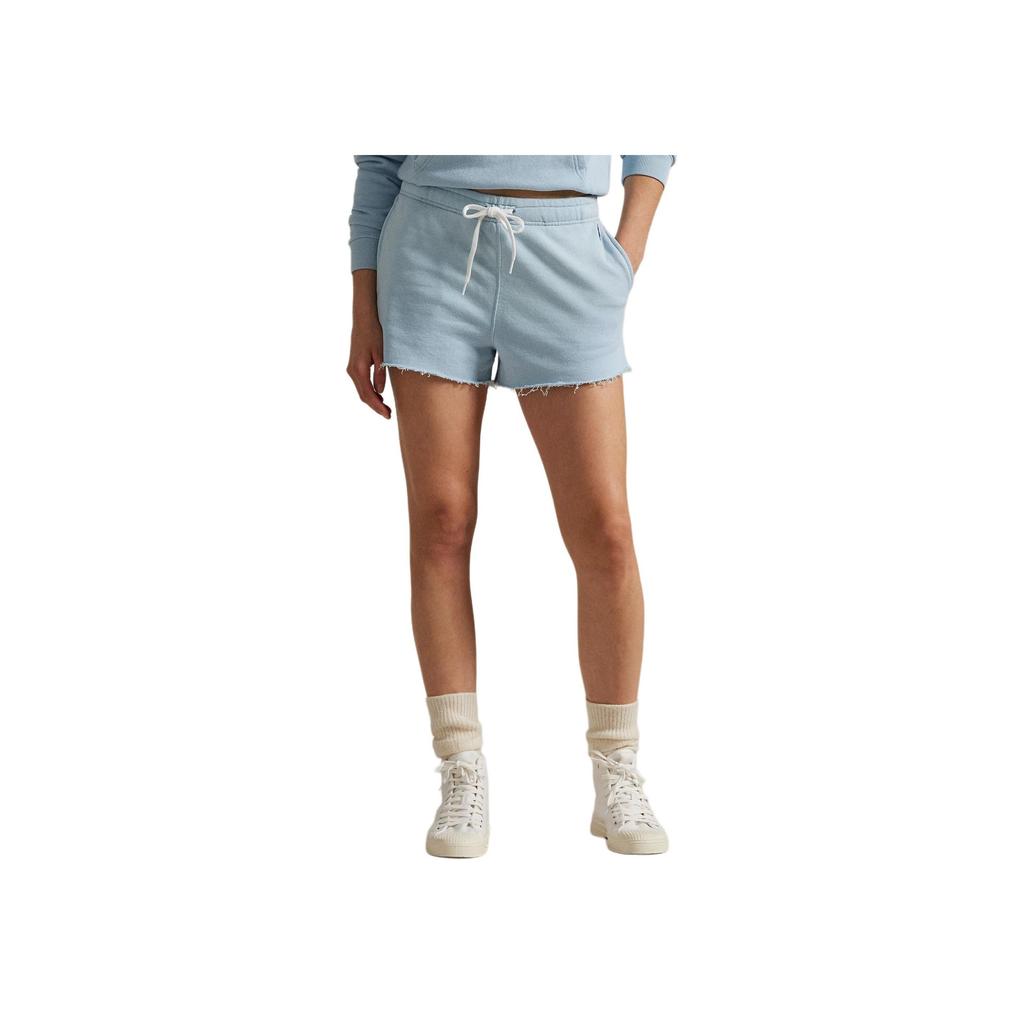 Polo Ralph Lauren Solid Color Drawstring Blended Embroidered Casual Shorts Women shorts Highland-Blue 211965103-002