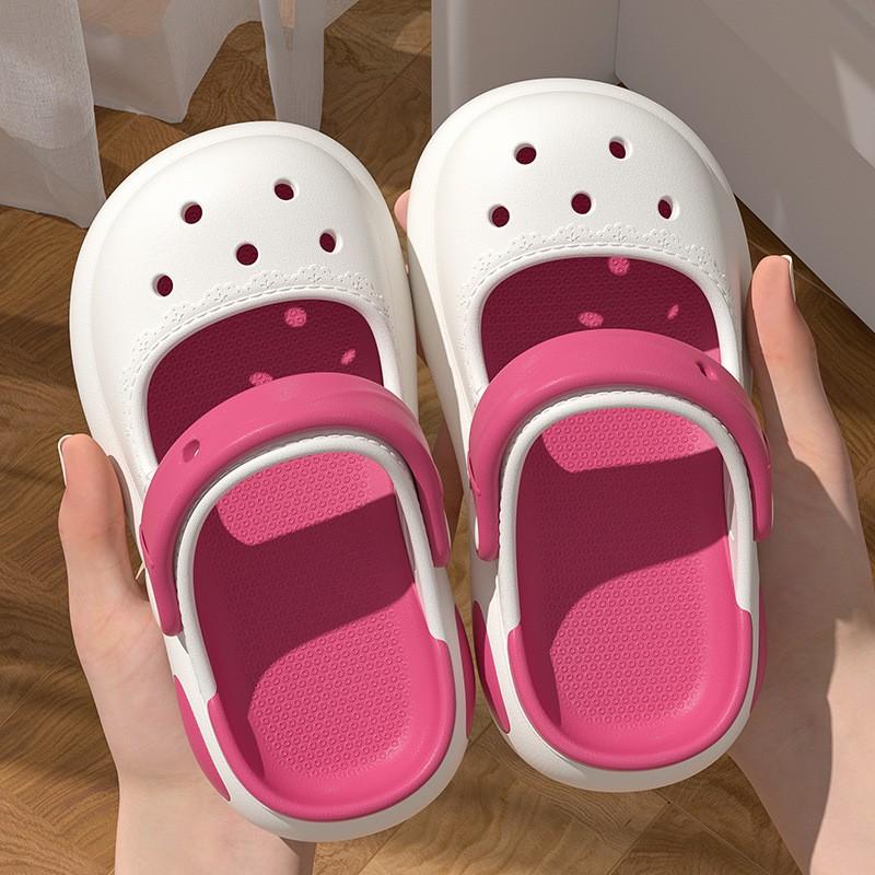 Kids Girls Crocs-Style Hole Shoes Slip-On Sandals Beach Pool Outdoor Anti-Slip Comfortable Lightweight 170 insole 16.5cm US 24-25