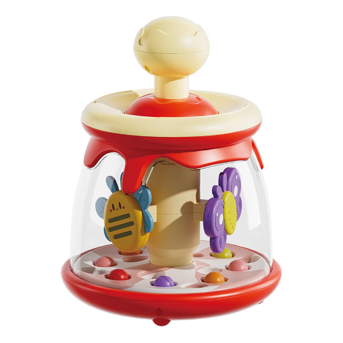 

Дитяча іграшка-прес, прес-спін, дитяча іграшка, мила комаха у формі верхньої ручки, обертальний м яч, стрибки, координація рук і очей, розвиваюча іграшка для дітей червоний