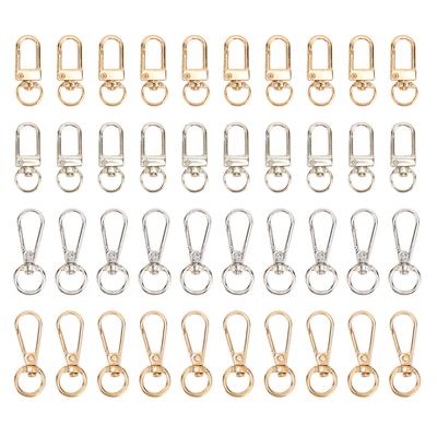 40Pcs Lobster Claw Clasps Zinc Alloy Gold Silver Color Glossy Multifunction Trigger Clips for Lanyard Keychain Pendant