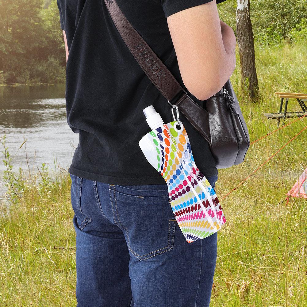 580ML Folding Portable Water Bag Hiking Camping Cycling Sport Bottle
