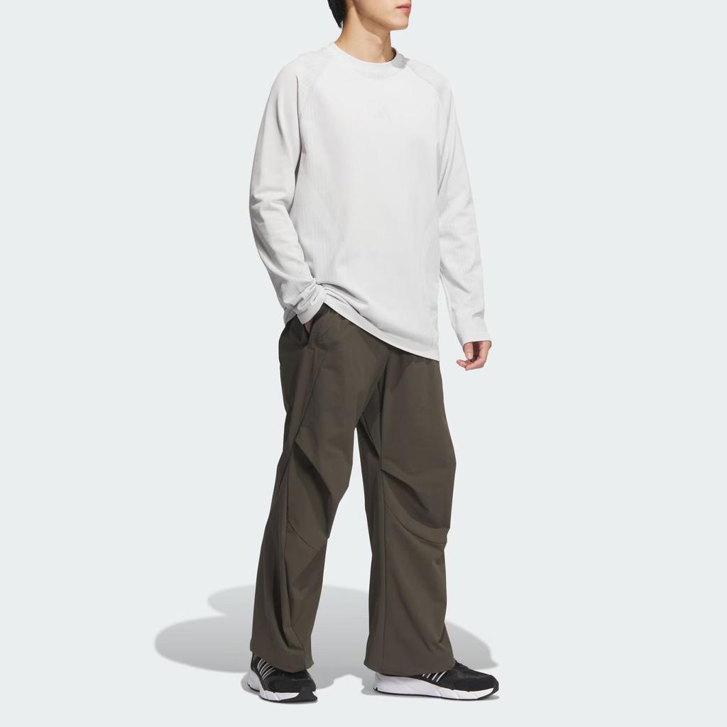 Adidas FW24 Pre Woven Tracksuit Bottoms Series Comfortable Versatile Sports Solid Color Casual Pants Men Bottoms Dark-Olive-Green JN3482