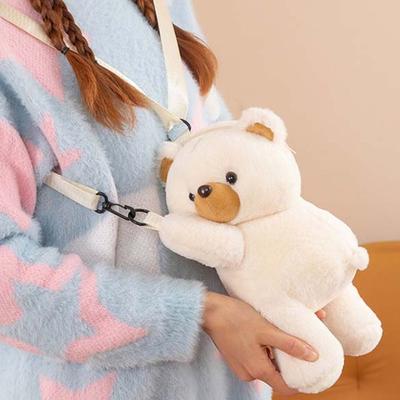 Simple Plush Toy Plush Bear Crossbody Bag Large Capacity Jk Lolita Children Backpack Doll Animal Shoulder Bag Students