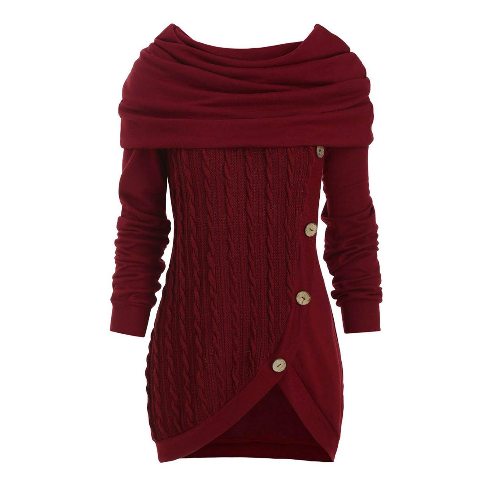 

Плюс размер женщин с круглым вырезом с длинным рукавом из хлопка пэчворк асимметричные топы свитер XXXXXL винный