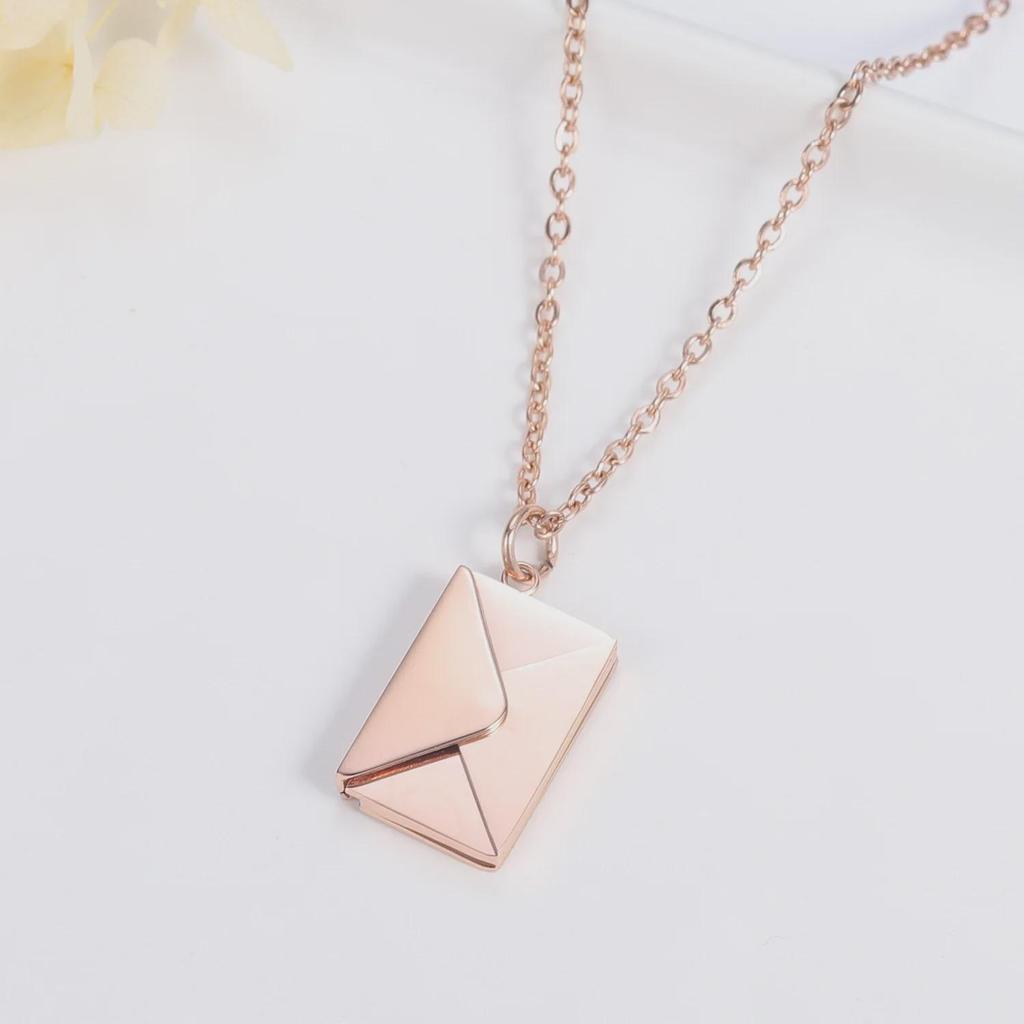 Stainless Steel LOVE Envelope Necklace Blank Pendant