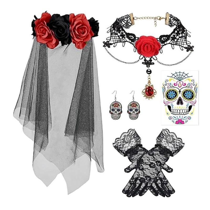 

Halloween Headware And Gloves Set Costume Accessories For Party Cosplay Event 1