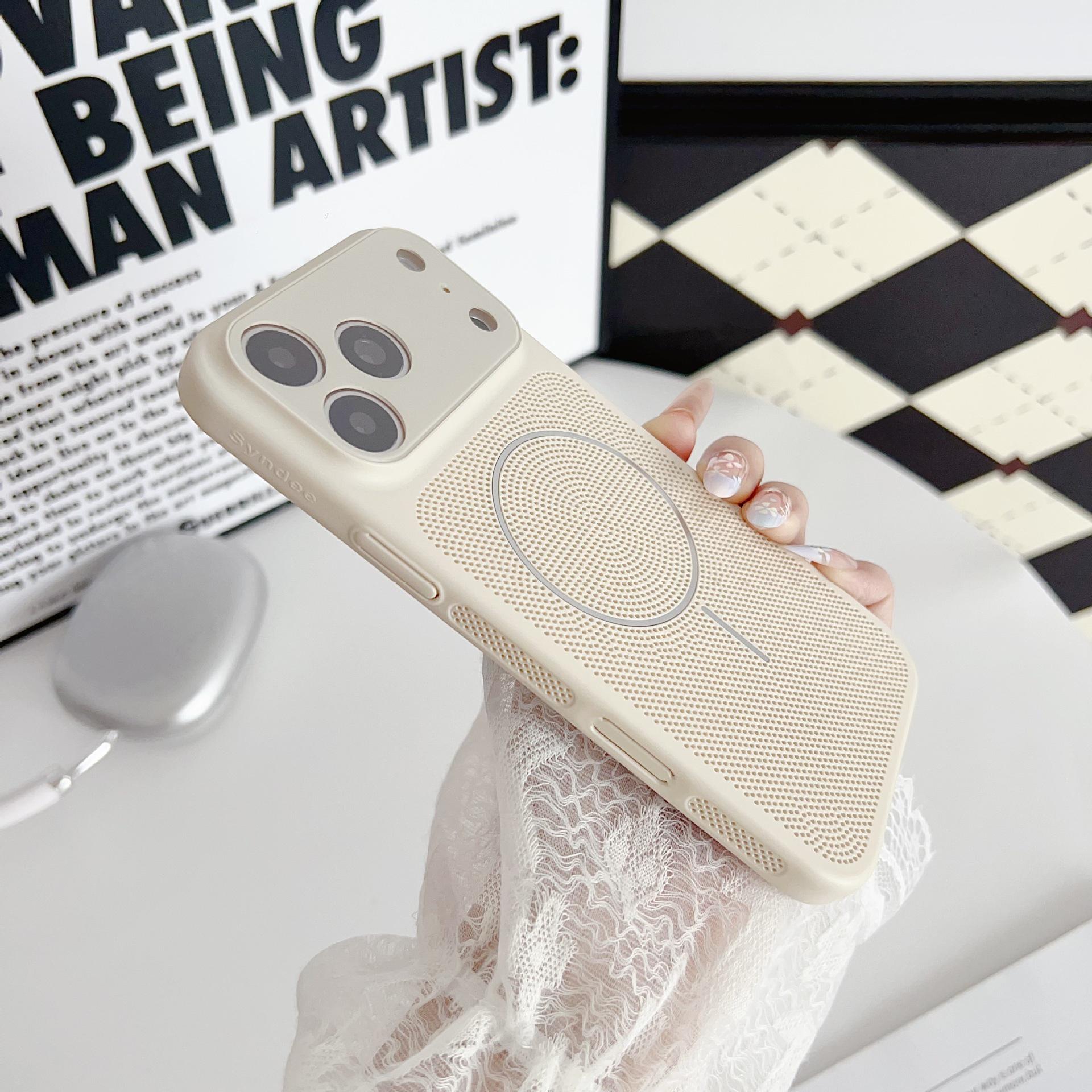 

Compatible iPhone 15/16/17 Pro Max Magnetic Case with Wireless Charging, Large Window, and Heat Dissipation Mesh. iPhone 13 Pro