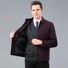 Men's Warm Winter Jacket with Detachable Liner - Mid-Aged & Elderly Casual Stand-Up Collar