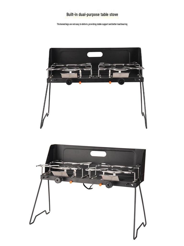 CLS Portable Folding Double-Burner Gas Camping Stove