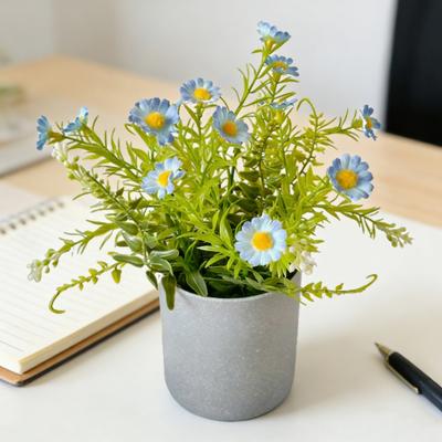 Flor Artificial de Vaso Flores Silvestres Artificiais de Primavera em Vaso Pequena Flor Falsa Realista Decoração para Buquês de Casamento Centros de Mesa de Festa