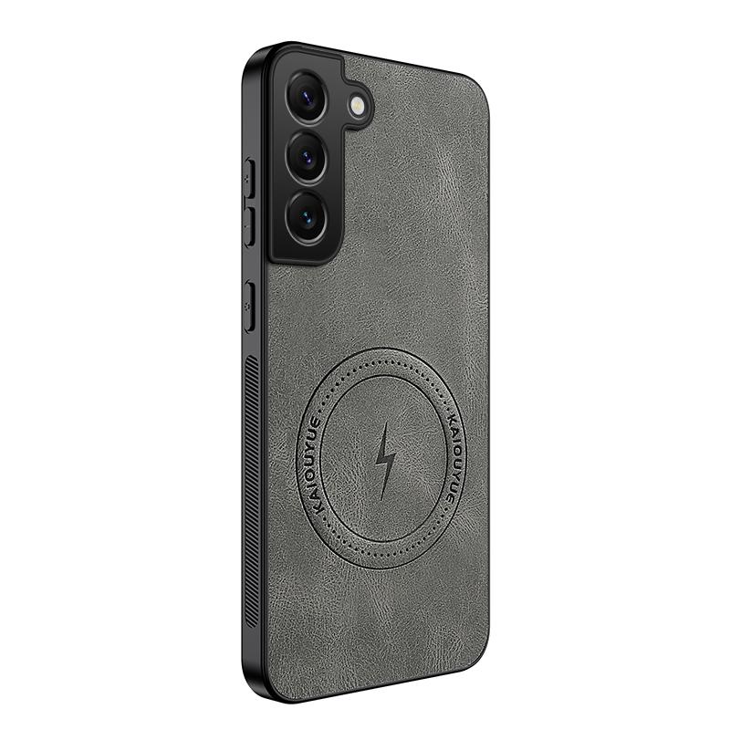New Leather Matte Frosted Magnetic Phone Case For Samsung Galaxy S21 S22 S23 FE S24 Plus S25 Edge Shockproof Bumper Soft Cover
