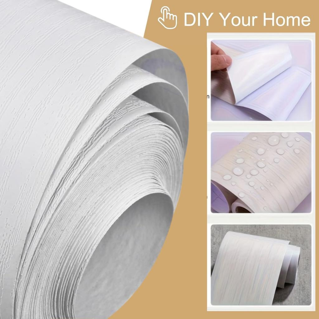 1Roll Self-Adhesive Wall Border Stickers Wood Grain Wall Decorative Moulding,Bendable Edge Banding Durable Veneer Edge Edging W