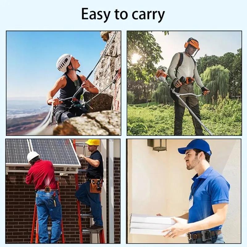 Portable Waist Fan Rechargeable Wearable Shirt Fan with LED Light 5 Speed for Outdoor Jobsite Camping Travel As Power Bank