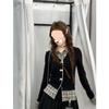 Guangzhou Fabric Women's American College Style Fake Two-Piece Slim Long Sleeve Shirt for Autumn/Winter