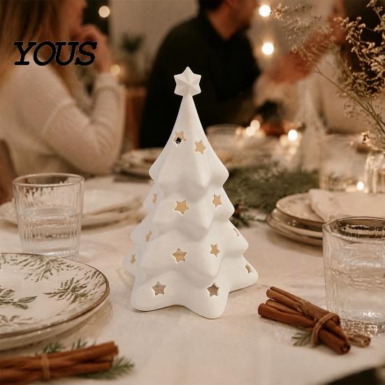 Hollow Star Ornament 3D Printed Christmas Tree Lampshade with Design, Figurine, Festive Desktop Accessory Creative for Home Holiday Decor