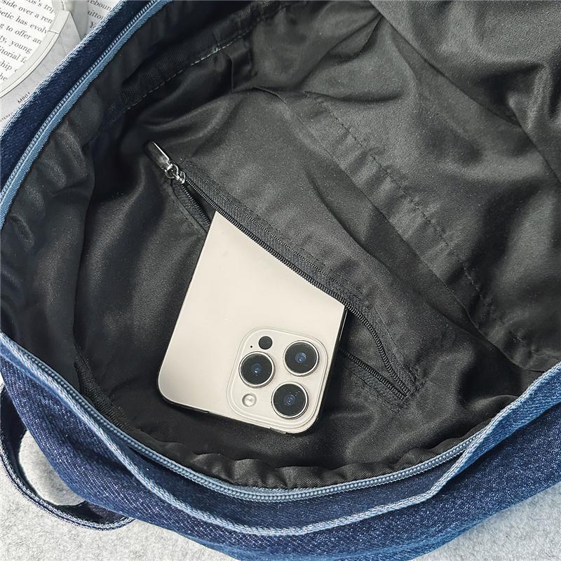 Džínový batoh Ležérní styl Unisex Školní taška Módní cestovní batoh