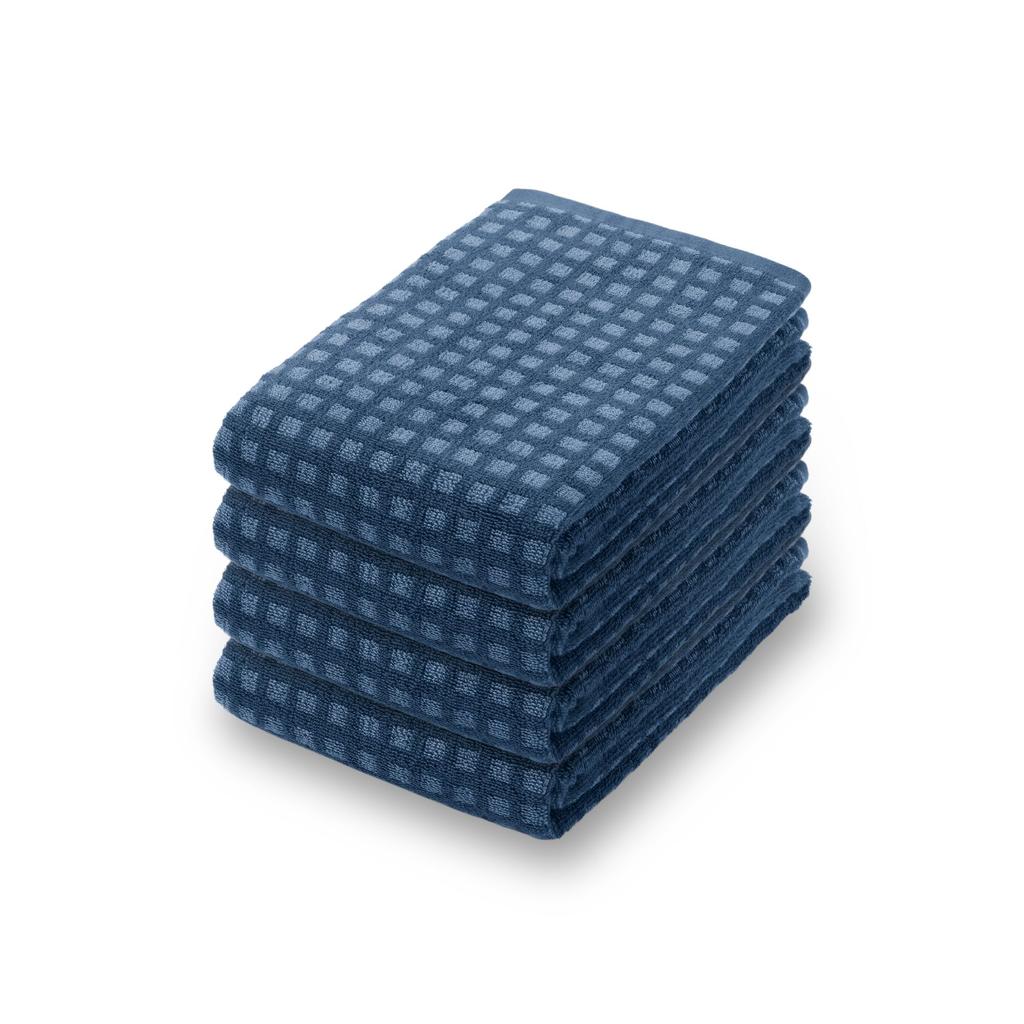 MUJI Fluffy Pile Bath Towel Set of 60 x 120 Blue Check 84971327 (Patterned) - 4, cm,