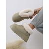 2025 New Plus-size Wool Cotton Shoes Women's Winter Platform Muffin Fleece Warm Wedge Short Snow Boots