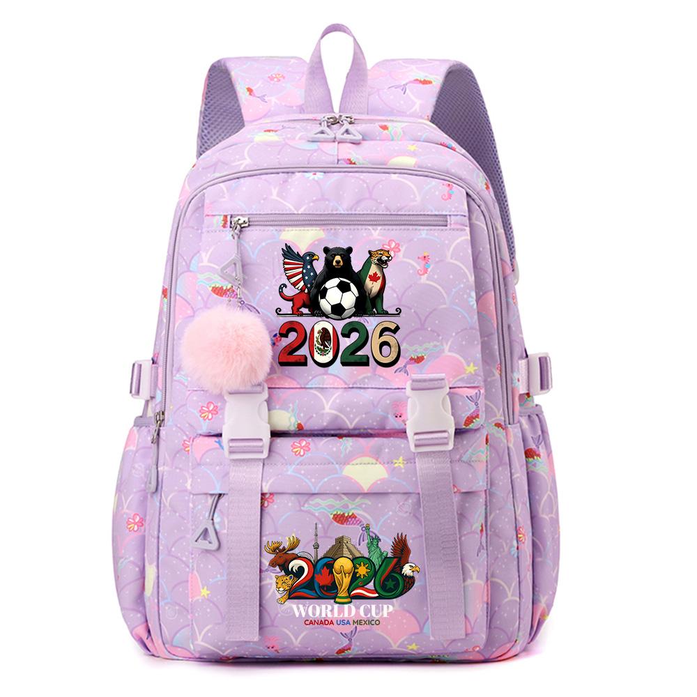 

Anime 2026 FIFA World Cup Printed Backpack Schoolbag for Teenager Student Girl Boy Bookbag Large Capacity Waterproof Travel Bag Gift Mochila
