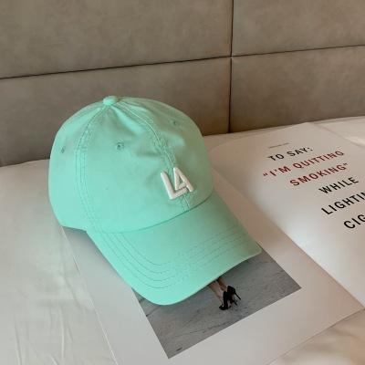 Internet celebrity hat women's spring and summer versatile LA letter baseball cap men's soft top casual sunshade cap tide