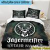 3pcs Custom Name Jager-meister Spirit Drink Bedding Set Includes 1 Duvet Cover & 2 Pillowcases for All Seasons Dormitory Home Decor Christmas gifts