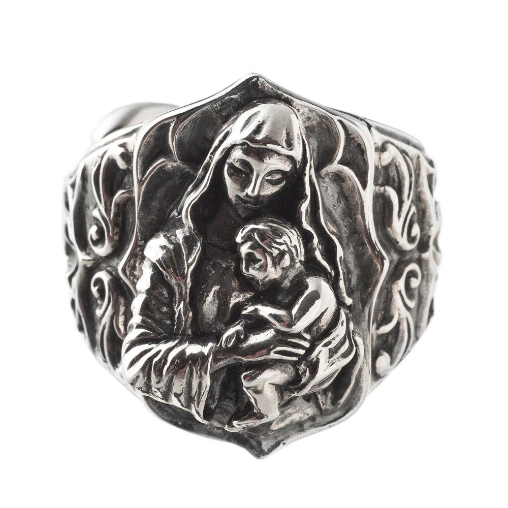 Artemis Classic Virgin Mary and Child Ring Silver Accessory for Men and Brand Silver 925 (ac-acr0261) - Women, Jewelry, Ring,